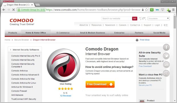 Comodo Dragon 113.0.5672.127 for ios download